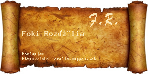 Foki Rozália névjegykártya